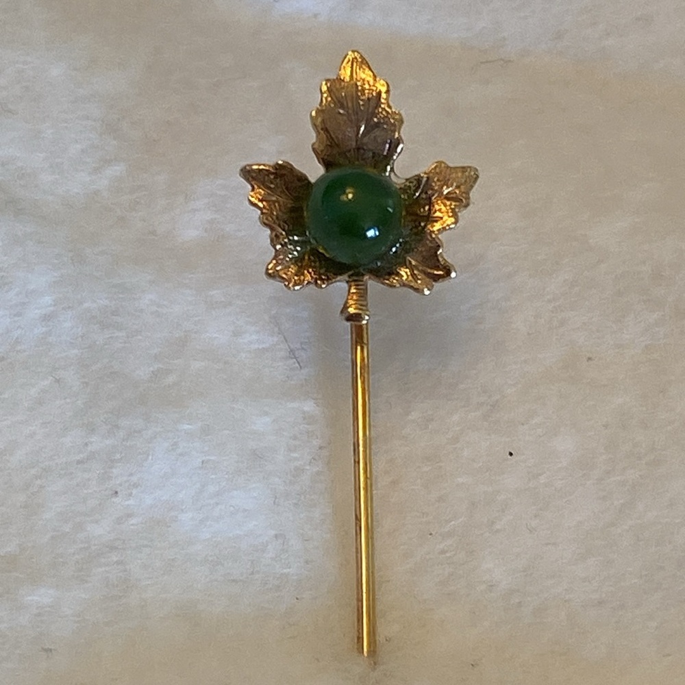 British Columbia Jade Maple Leaf Brooch